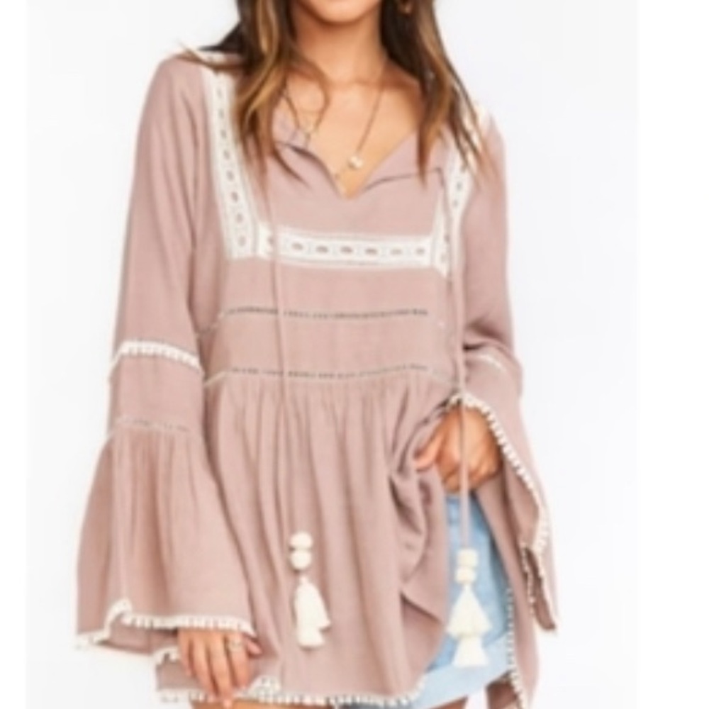 Show Me Your Mumu Romania Tunic Dress Size Large Mauve